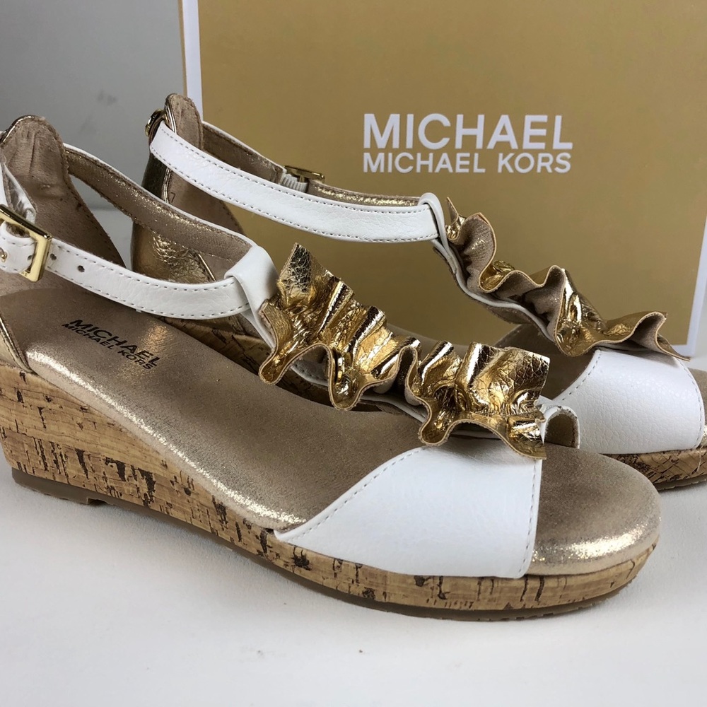 Michael Kors Cate Nicki Peep Toe Wedge Sandals NIB